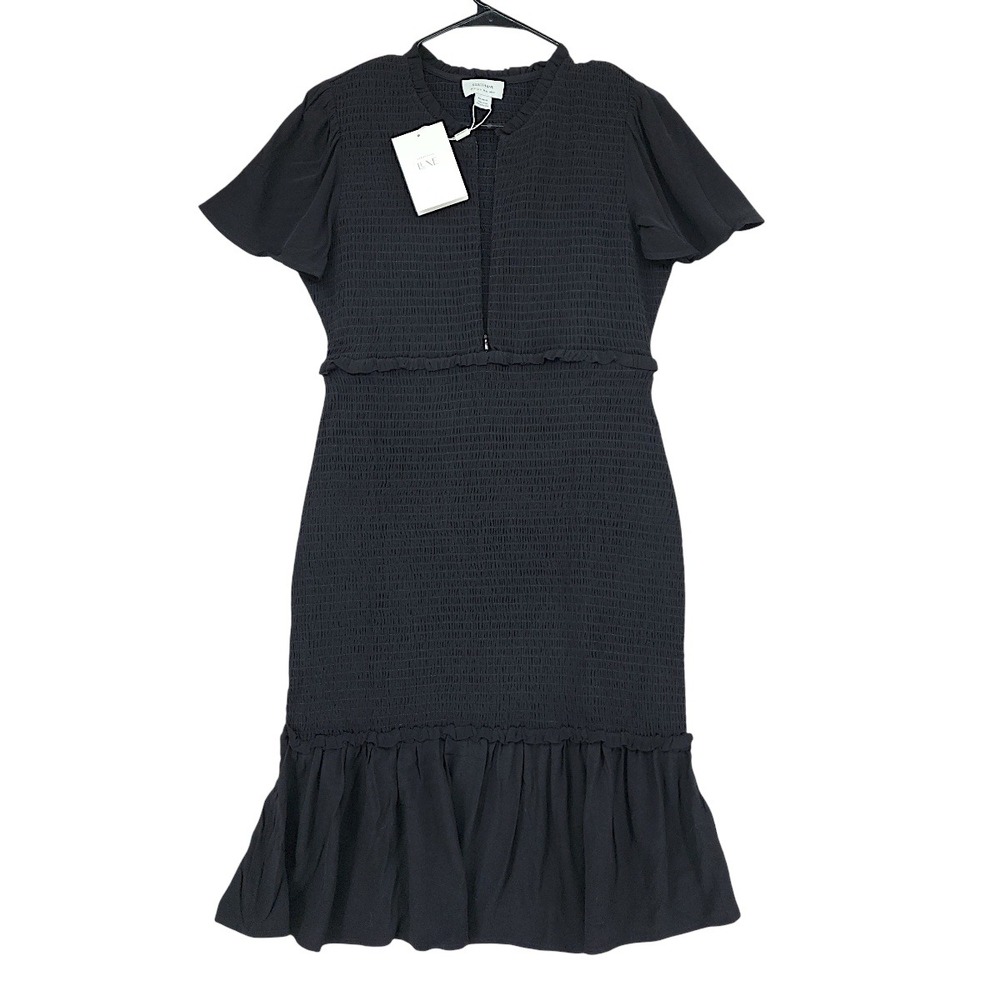 Seraphine Maternity Mini Dress 8 Raisa Black Shirred Angel Sleeve Luxe Smock NEW - Picture 2 of 13
